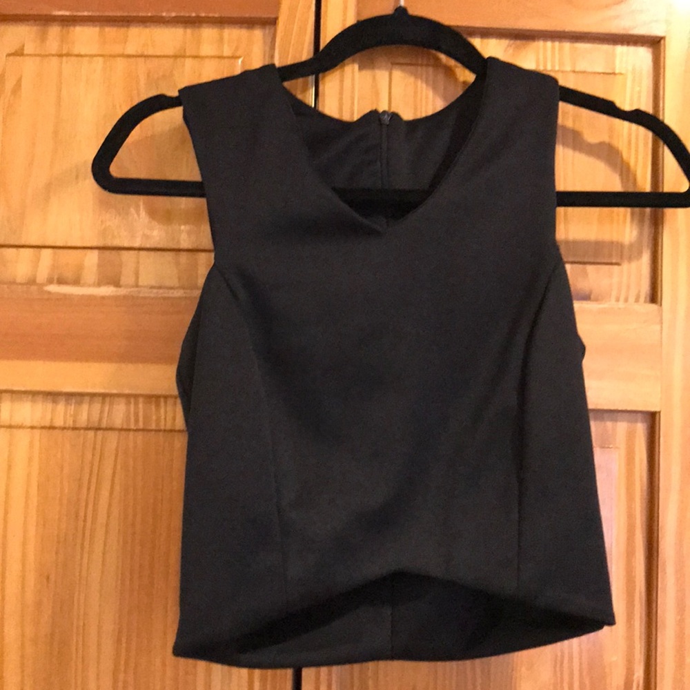 Black tank top. Slightly cropped